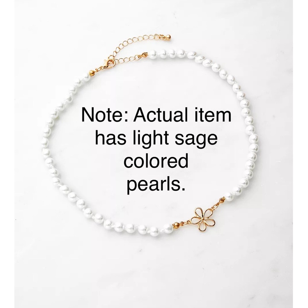 Urban Outfitters Pearl Metal Flower Choker - NWT